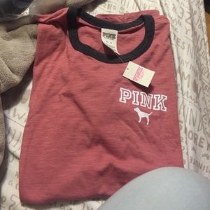 PINK VS ringer tee.SALE