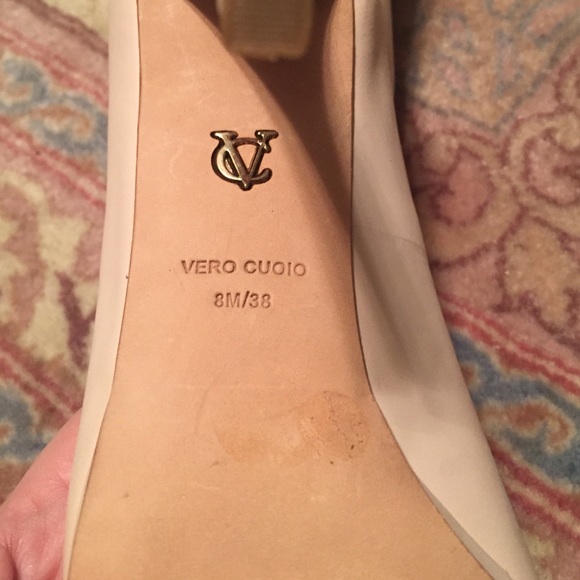 Nude Leather Heels - Picture 3 of 4