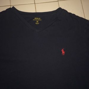 Medium Navy Blue Polo with a Red Horse