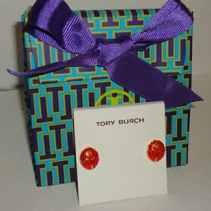 Authentic Tory Burch Beetle Bug earrings  in spice