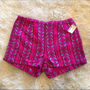 NWT bright pink woven high waisted shorts