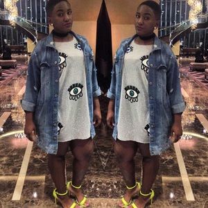 All eyes on me t-shirt dress