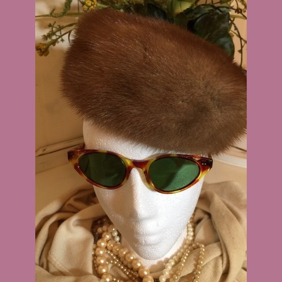Genuine Mink Pill Box Hat. Initials inside 20"