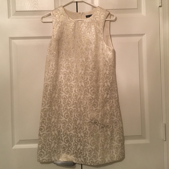 Shimmery gold and white tank top dress