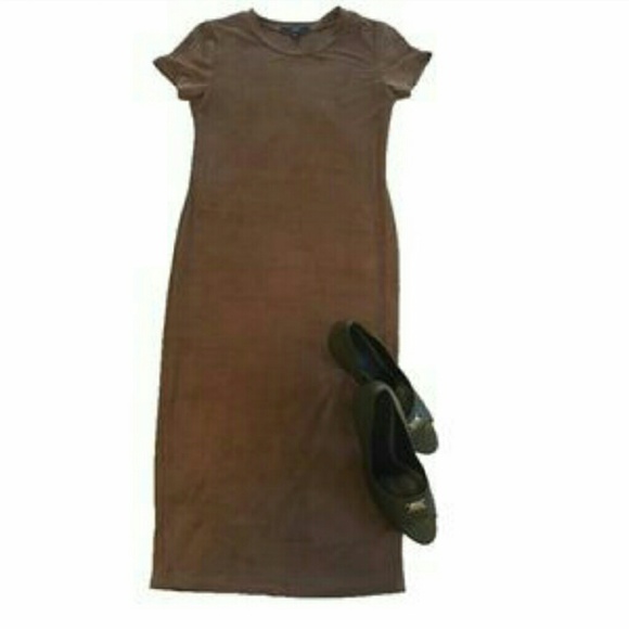 boho suade brown dress L but runs small - Picture 2 of 2