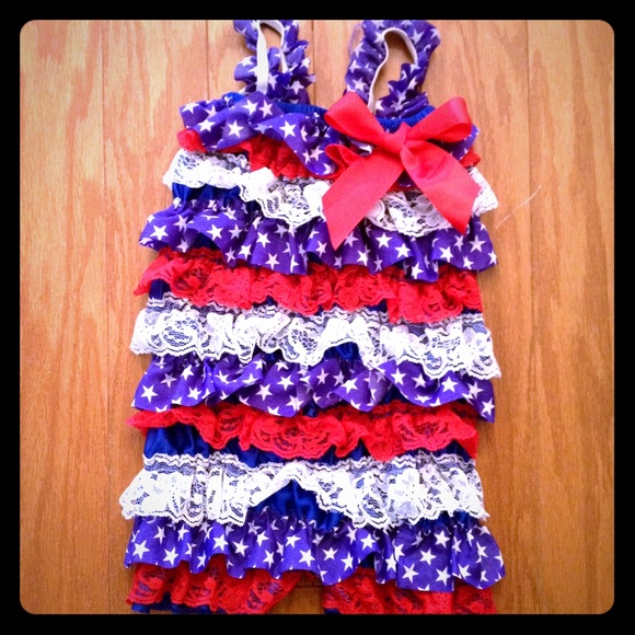 CCO SALE! Patriotic Ruffled Romper