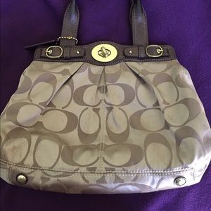 Brown & tan Coach purse