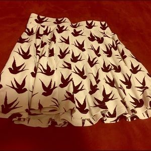 H&M London skater skirt in humming bird print