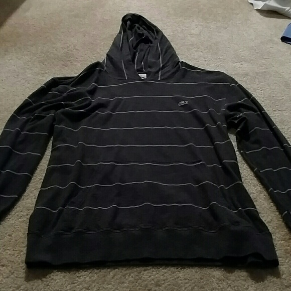 Grey hooded long sleeve tee