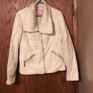 💗GUESS WHITE LEATHER JACKET💗