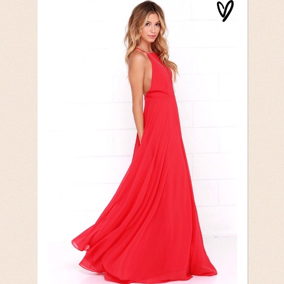 lULUS MYTHICAL KIND OF LOVE RED MAXI DRESS