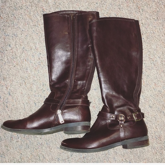 Tommy hilfiger brown riding boots Clearance