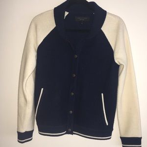 Rag&bone varsity knit jacket Navy/cream - small
