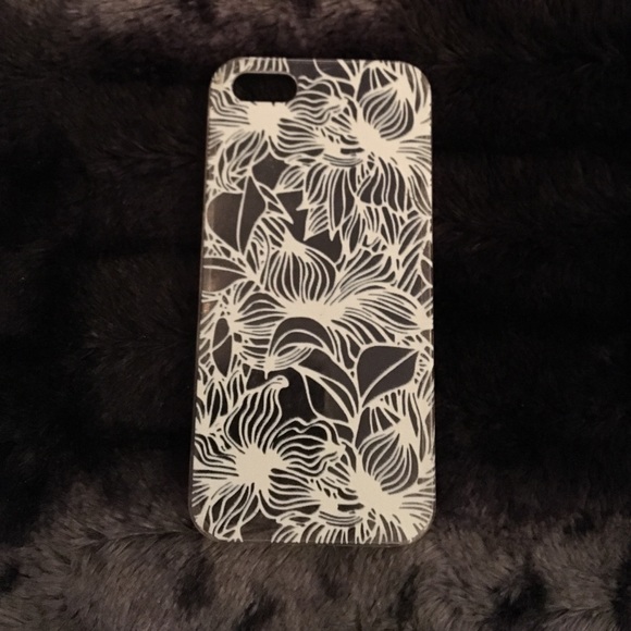 Clear case with white floral detailing