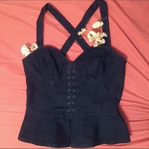 Denim-like Bebe Corset Top