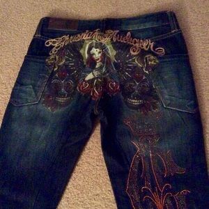 Christian Audigier  embellished jeans