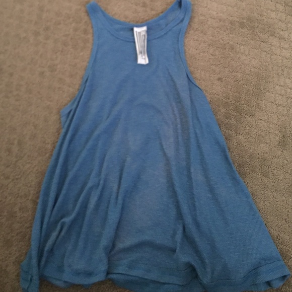 FREE PEOPLE blue flowy tank