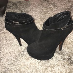 Black suede booties!