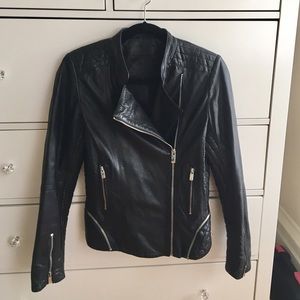 Black genuine leather jacket