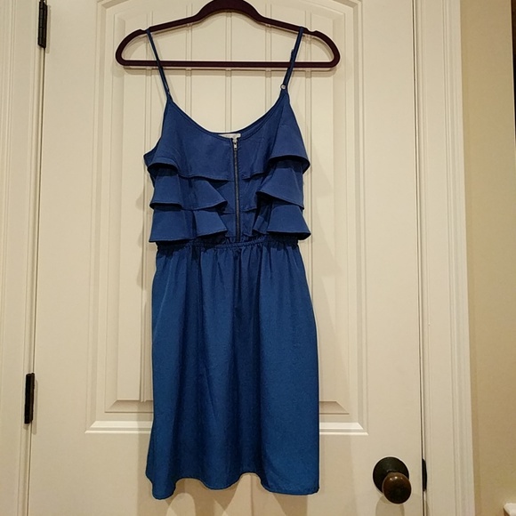 Love, Fire Blue Zipper Front Dress