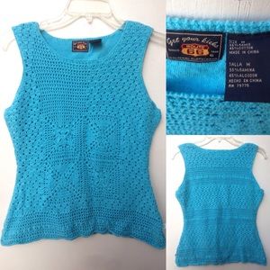 AUTHENTIC ROUTE 66 Blue Crotchet Vest M