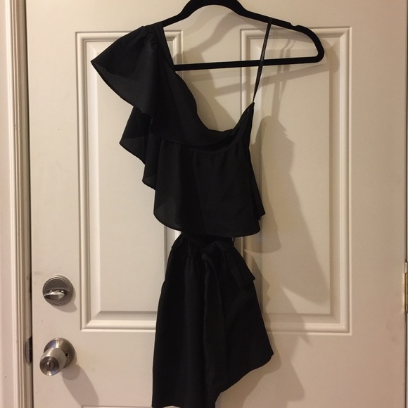 Bebe black off the shoulder romper