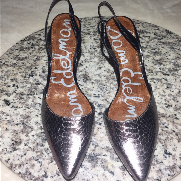 Sam Edelman Orly pewter metallic slingback