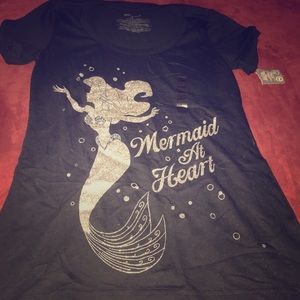 Disney Little Mermaid Ariel Shirt black w/glitter