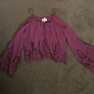 Cranberry color & lace top