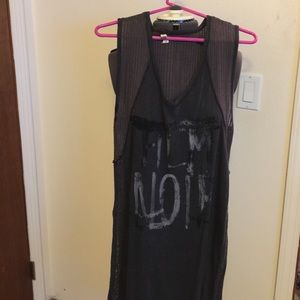 Free People sleeveless Tunic Charcoal