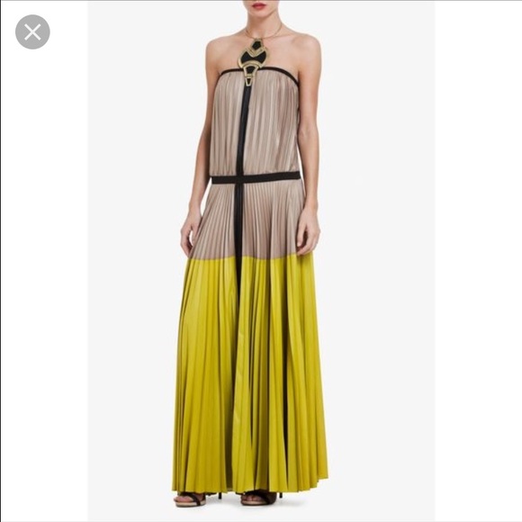 BCBGMaxAzria Lilyan pleated strapless maxi-NEW