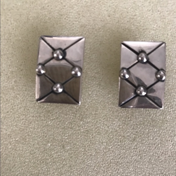 Earrings-sterling silver button style