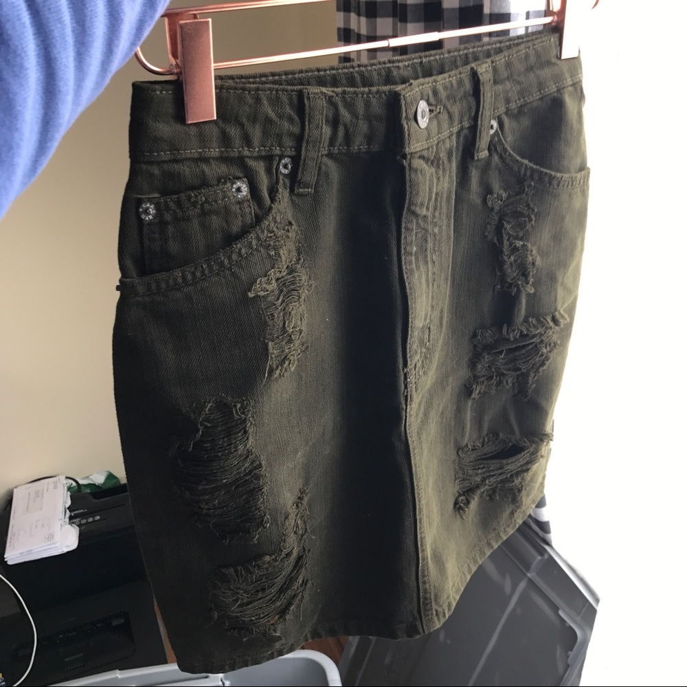 LF Carmar 2297 Mini Skirt - Dark Olive Green