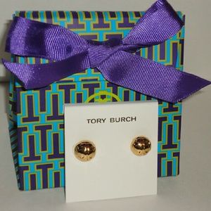 Authentic Tory Burch Medallion Dome stud Gold