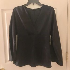 Navy Silk Top