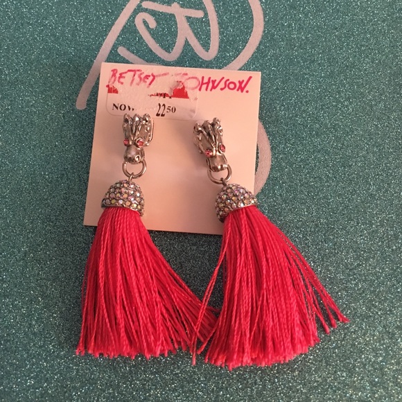 Betsey johnson dragon tassel earrings
