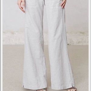 Anthropology grey linen pants / flare