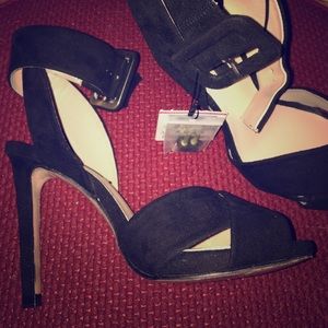 NWT Zara Basic Black Suede Heels