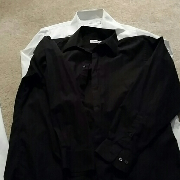 Plain black and white dress shirts