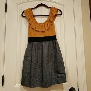 Xhilaration Yellow and Gray Dress