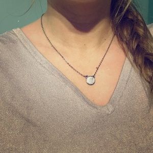 Dainty Circle Pendant Necklace- Sterling Silver
