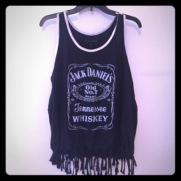 Jack Daniels fringed tank top