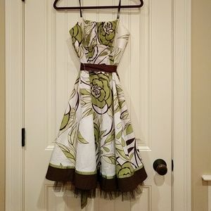 Ruby Rox Green, White, and Brown Floral Dress