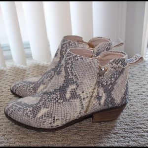 Snakeskin booties