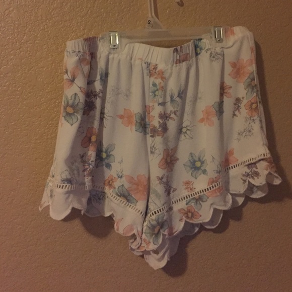 High waisted floral shorts
