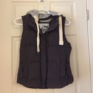 Superdry Academy Gilet Vest- Size L, Gray, hooded