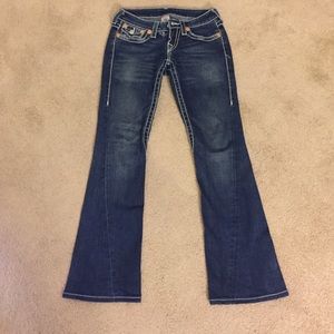 True Religion Women's Disco Joey Big T Flare Jeans