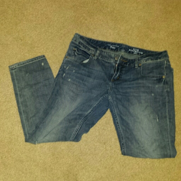 The limited slim boyfriend jeans, light wash.