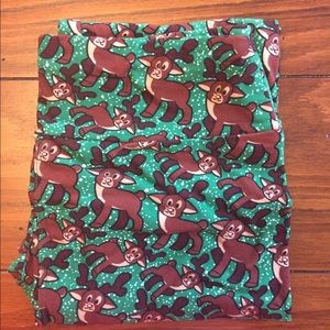 Lularoe OS Rudolph Christmas leggings NWT
