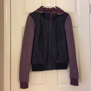 Dravus Faux Leather / Sweatshirt Hoodie, Medium